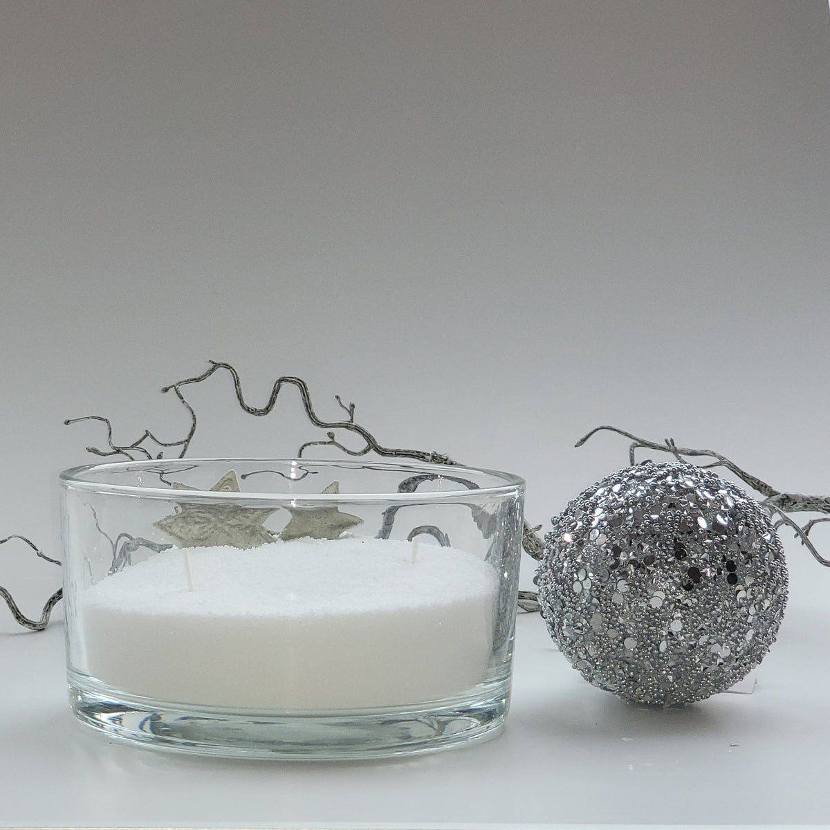 Schale Glas zylindrisch Höhe 8 cm und Durchmesser ca. 15 cm, dickes Glas.