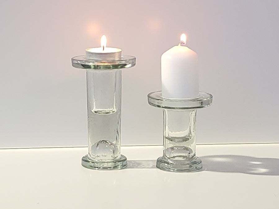 Teelichthalter Glas in 3 Farben