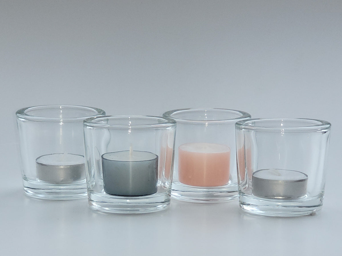 Teelichthalter Glas - konisch - klar - Deko Glas - im 4er SET